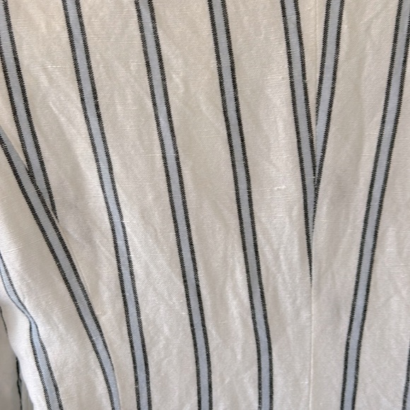 Linen blazer with blue and black stripes, size 2 - Picture 6 of 7